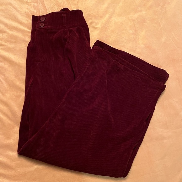 Cider Rich Maroon Corduroy Wide Leg Pants - Picture 5 of 6